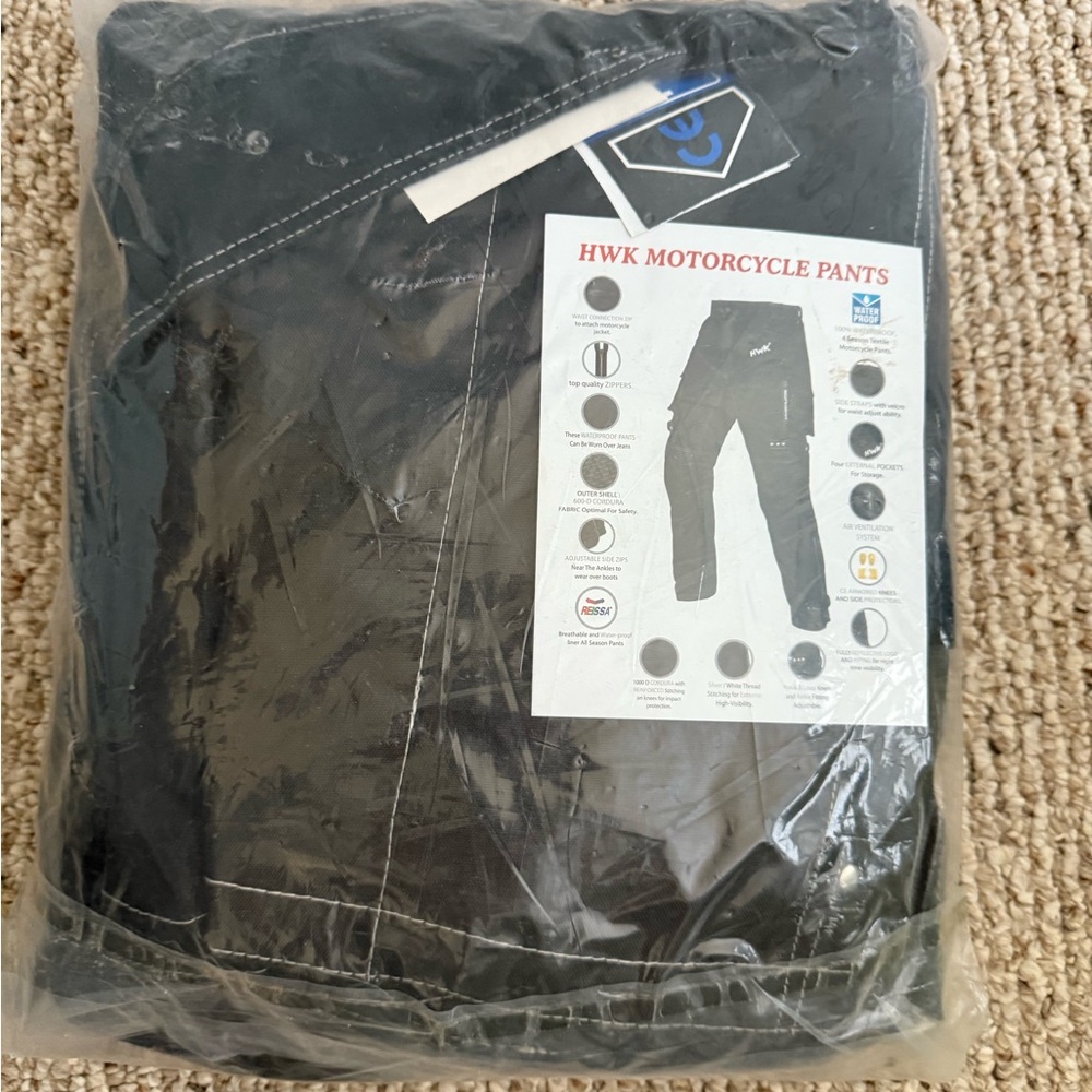 HWK Black Motorcycle Pants